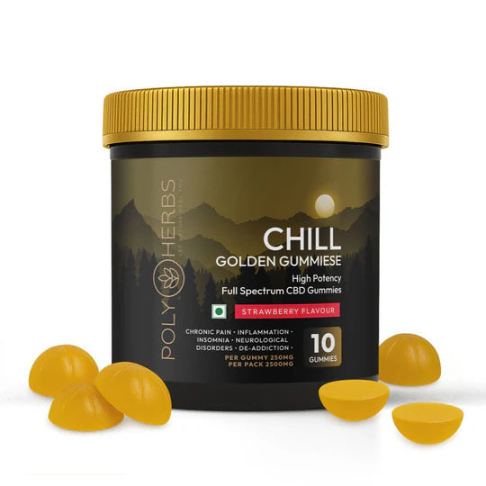Polyherbs CHILL Golden Super Strong CBD Gummies 250mg Per Gummy