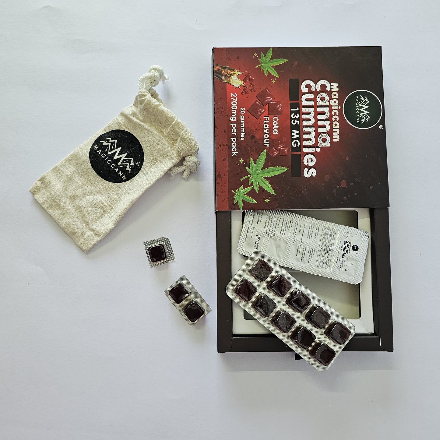 Magiccann Canna Gummies - Premium Cannabis infused gummies (CBD + THC) - Cola Flavor, Extra Strong : 1350Mg