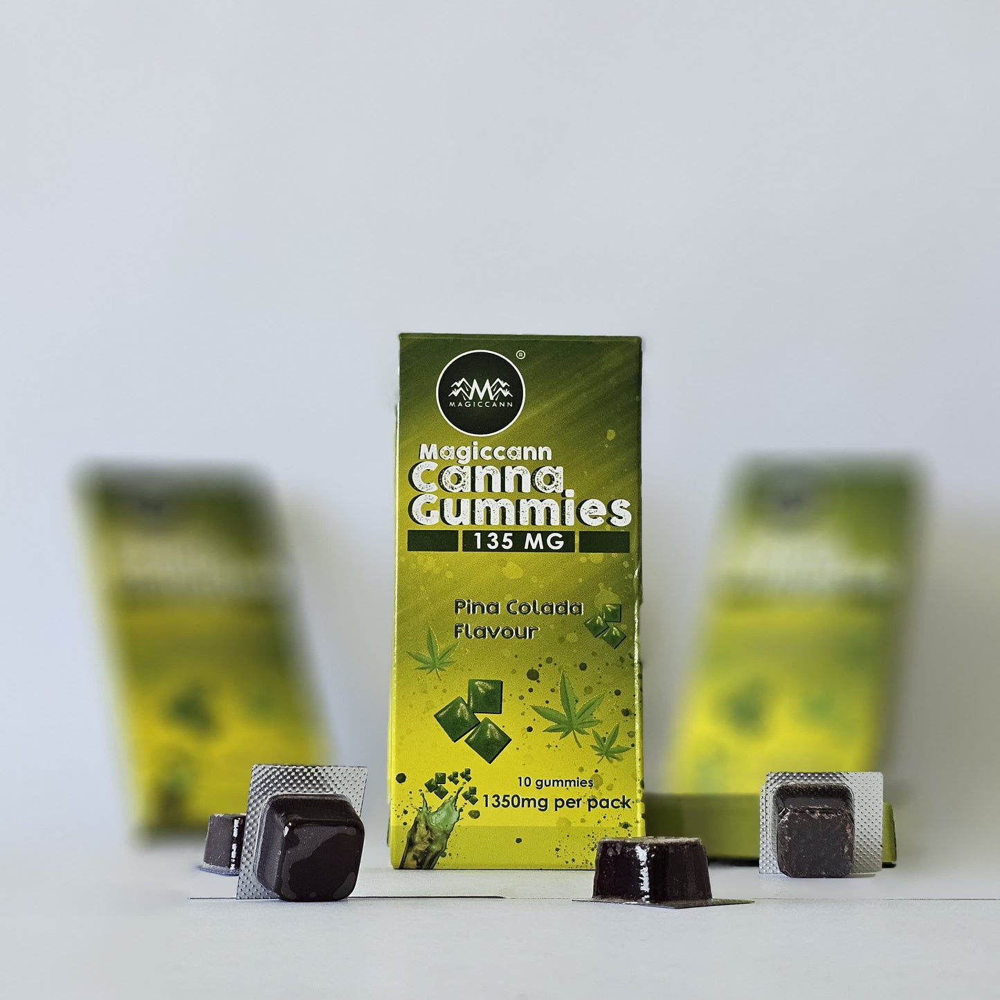 Magiccann Canna Gummies - Pina colada Premium Cannabis infused gummies(CBD + THC), Extra Strong : 1350Mg