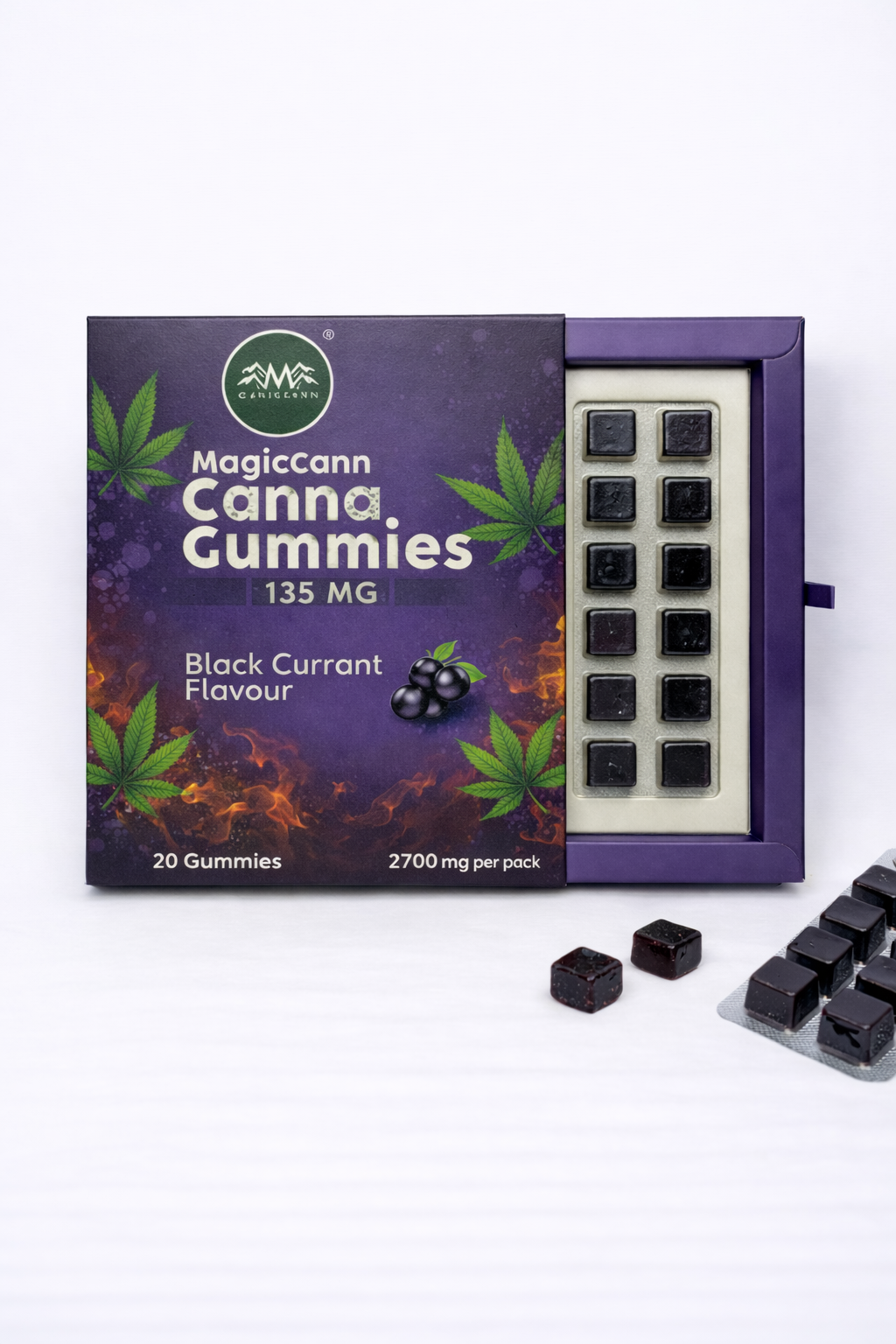 Magiccann Canna Gummies - Premium Cannabis infused gummies (CBD + THC)- Extra Strong : 2700Mg Pack of 20
