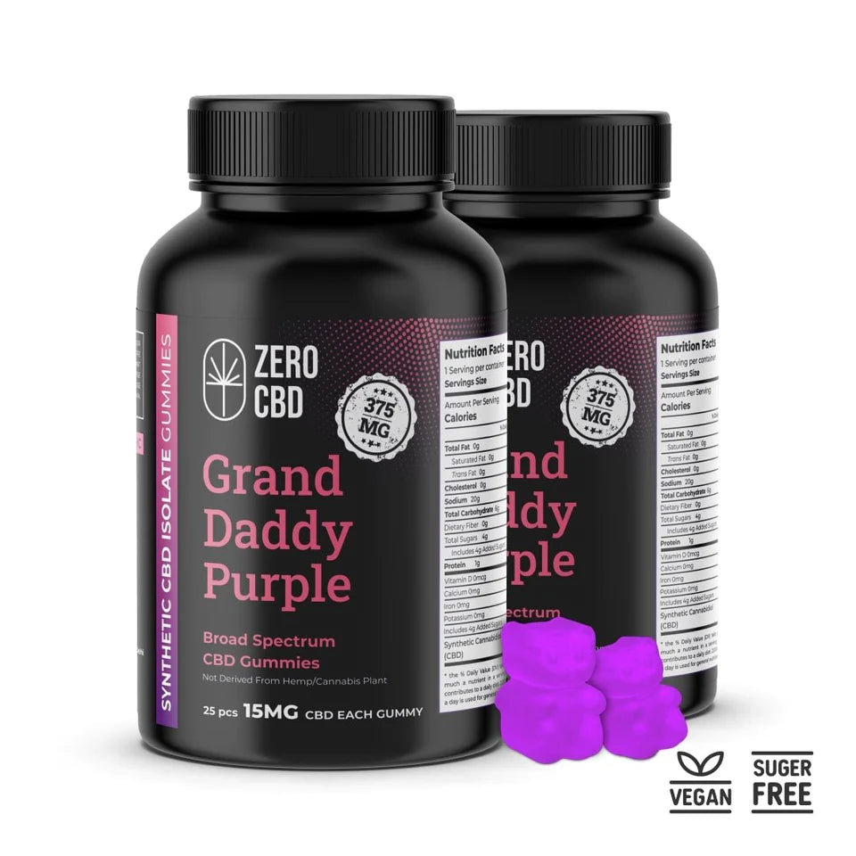Sugarfree Vegan Broad Spectrum CBD Gummies | Grand Daddy Purple