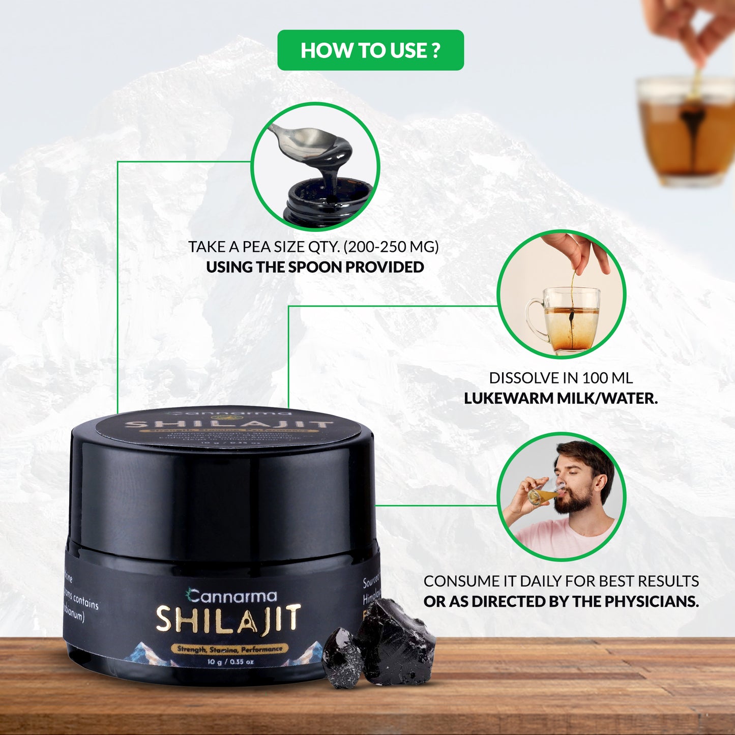 Cannarma Pure Himalayan Shilajit/Shilajeet Resin - 10g