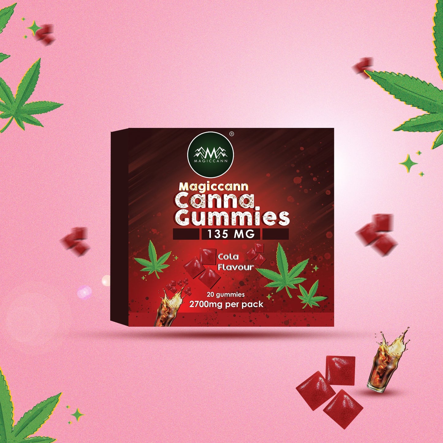 Magiccann Canna Gummies - Cannabis infused gummies 1:4 - Extra Strong : 2700Mg (135mg Each Gummy)