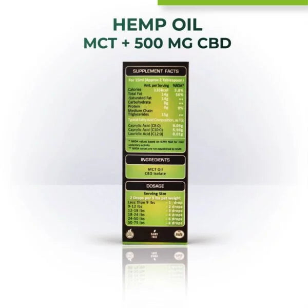 Hemp Oil for Pets with 500mg (MCT) 30ml