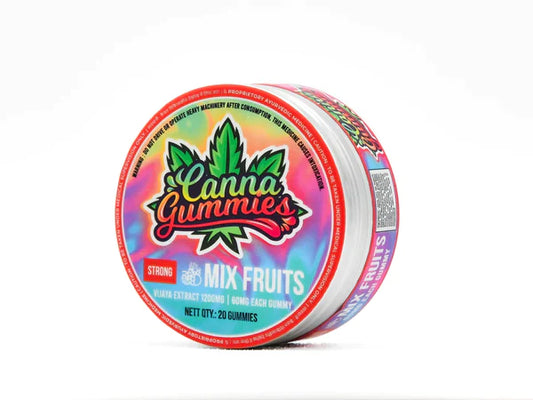 Canna Gummies - Cannabis Infused Gummies 1:1 - Mix Fruits Strong : 1200Mg