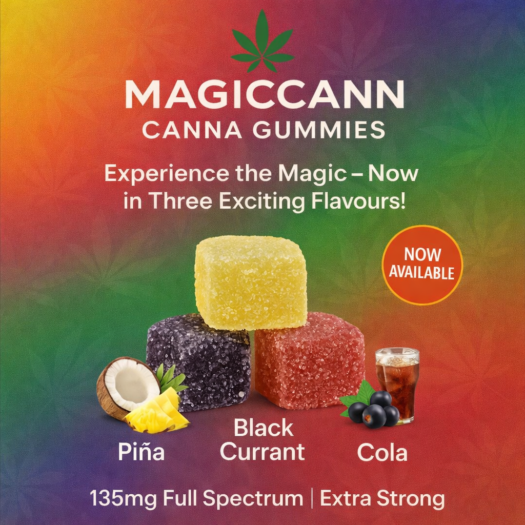 ASSORTED ALL FLAVOUR EXTRA STRONG (CBD + THC) Premium CANNABIS COLA PINACOLDA BLACKCURRANT GUMMIES 135MG GUMMY OF 30 PCS