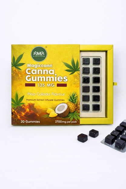 Magiccann Canna Gummies - Premium Cannabis infused gummies (CBD + THC)- Extra Strong : 2700Mg Pack of 20