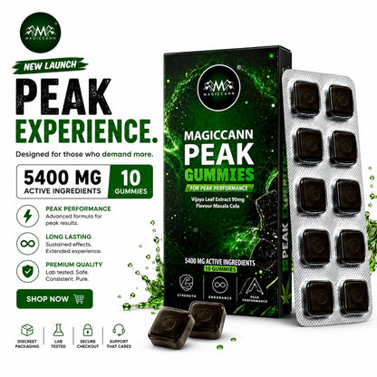 Magiccann Peak MEN Vitality Gummies Sexual desire | Stamina | 5400mg | 540mg Active Ingredients Per Gummy