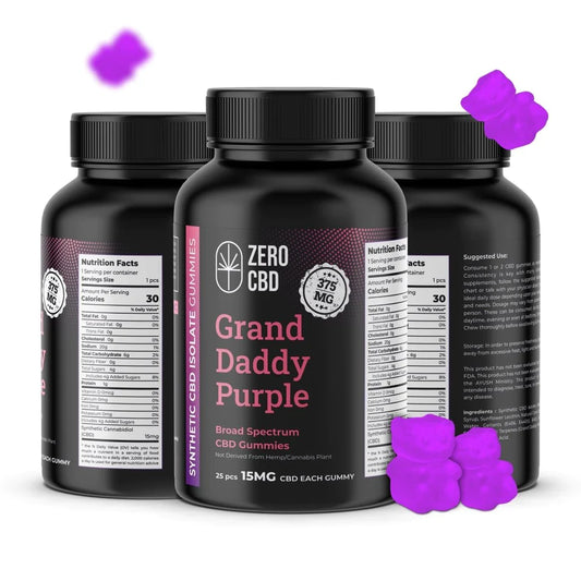 Sugarfree Vegan Broad Spectrum CBD Gummies | Grand Daddy Purple